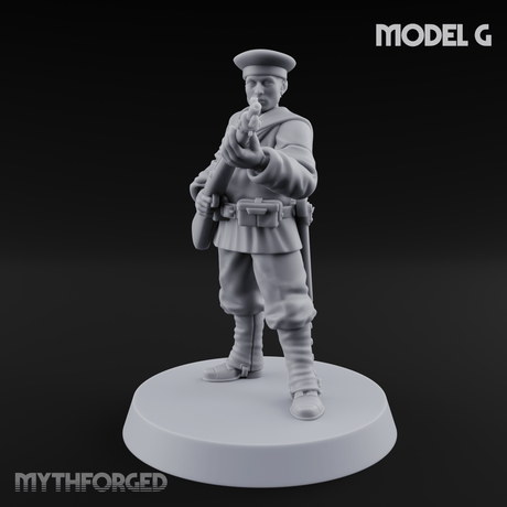 Weird War Japanese Aiming Riflemen G Miniature for Dungeons and Dragons, Pathfinder or other TTRPGs