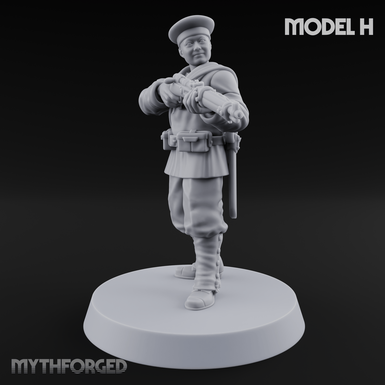Weird War Japanese Aiming Riflemen H Miniature for Dungeons and Dragons, Pathfinder or other TTRPGs