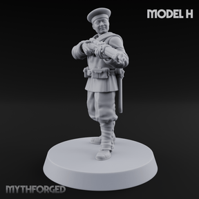Weird War Japanese Aiming Riflemen H Miniature for Dungeons and Dragons, Pathfinder or other TTRPGs
