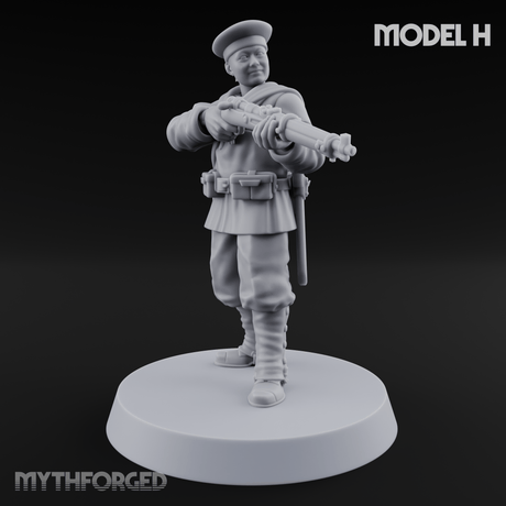 Weird War Japanese Aiming Riflemen Miniature for Dungeons and Dragons, Pathfinder or other TTRPGs