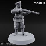 Weird War Japanese Aiming Riflemen H Miniature for Dungeons and Dragons, Pathfinder or other TTRPGs