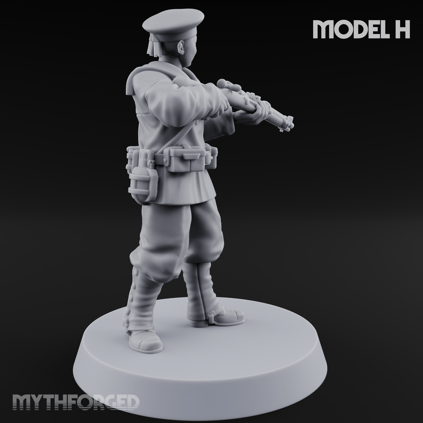 Weird War Japanese Aiming Riflemen H Miniature for Dungeons and Dragons, Pathfinder or other TTRPGs