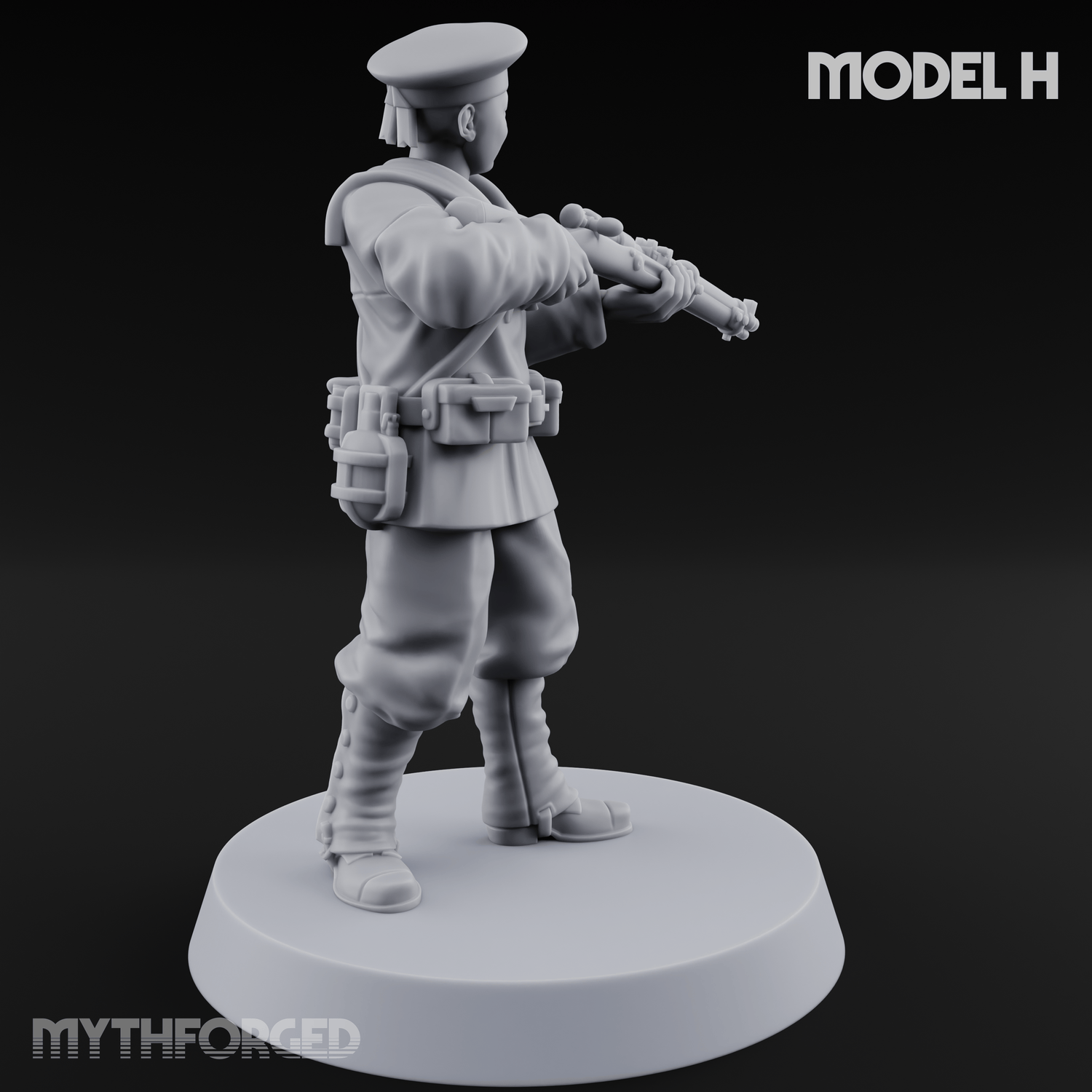 Weird War Japanese Aiming Riflemen H Miniature for Dungeons and Dragons, Pathfinder or other TTRPGs