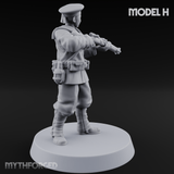 Weird War Japanese Aiming Riflemen H Miniature for Dungeons and Dragons, Pathfinder or other TTRPGs