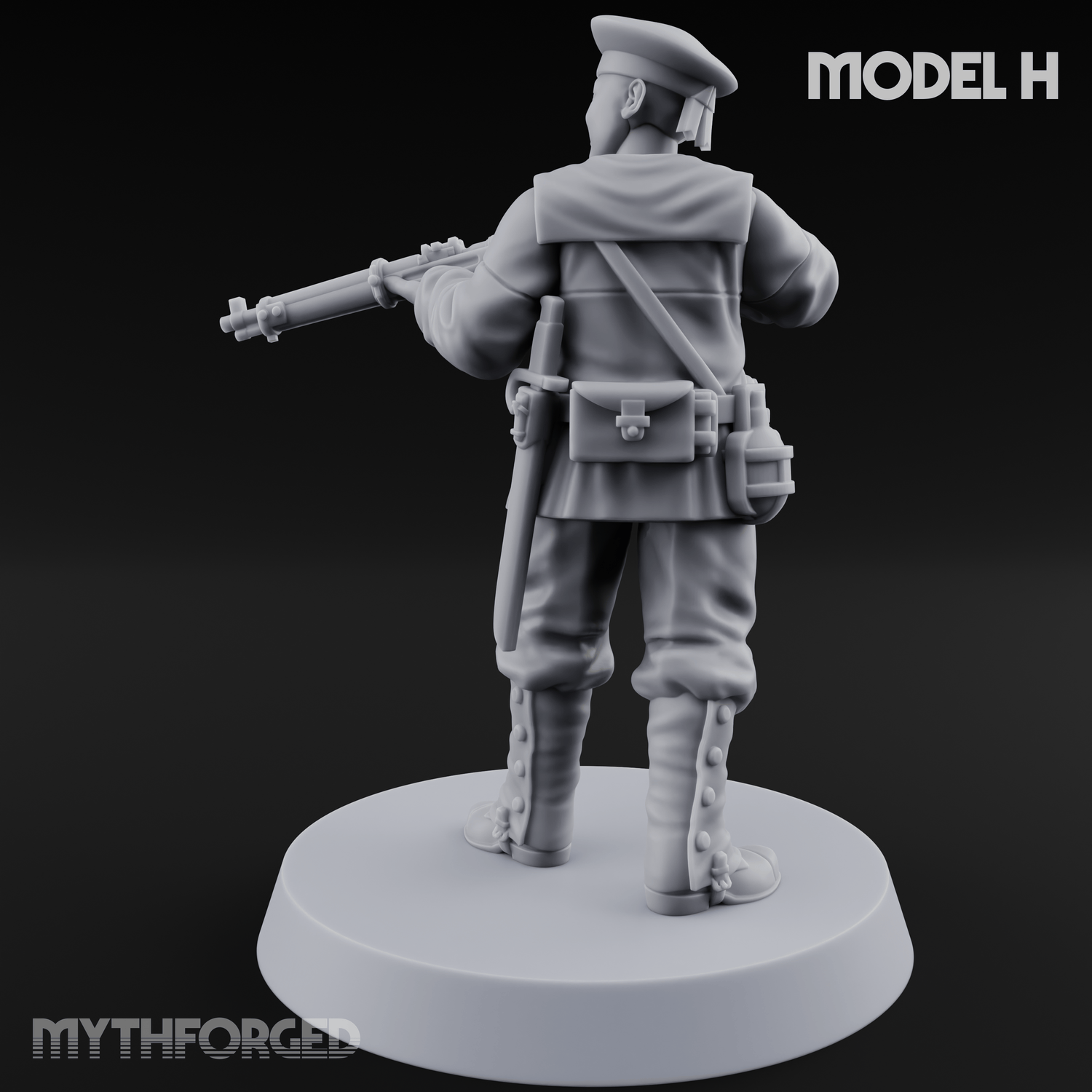 Weird War Japanese Aiming Riflemen H Miniature for Dungeons and Dragons, Pathfinder or other TTRPGs