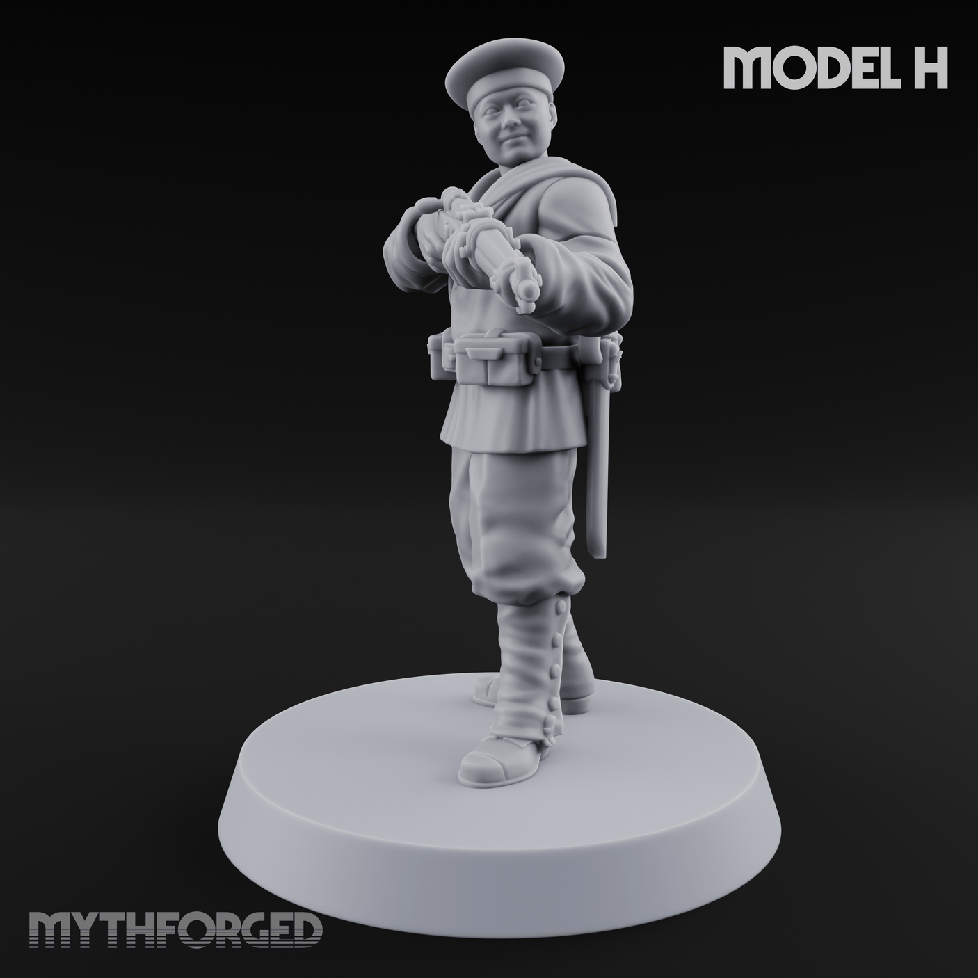 Weird War Japanese Aiming Riflemen H Miniature for Dungeons and Dragons, Pathfinder or other TTRPGs