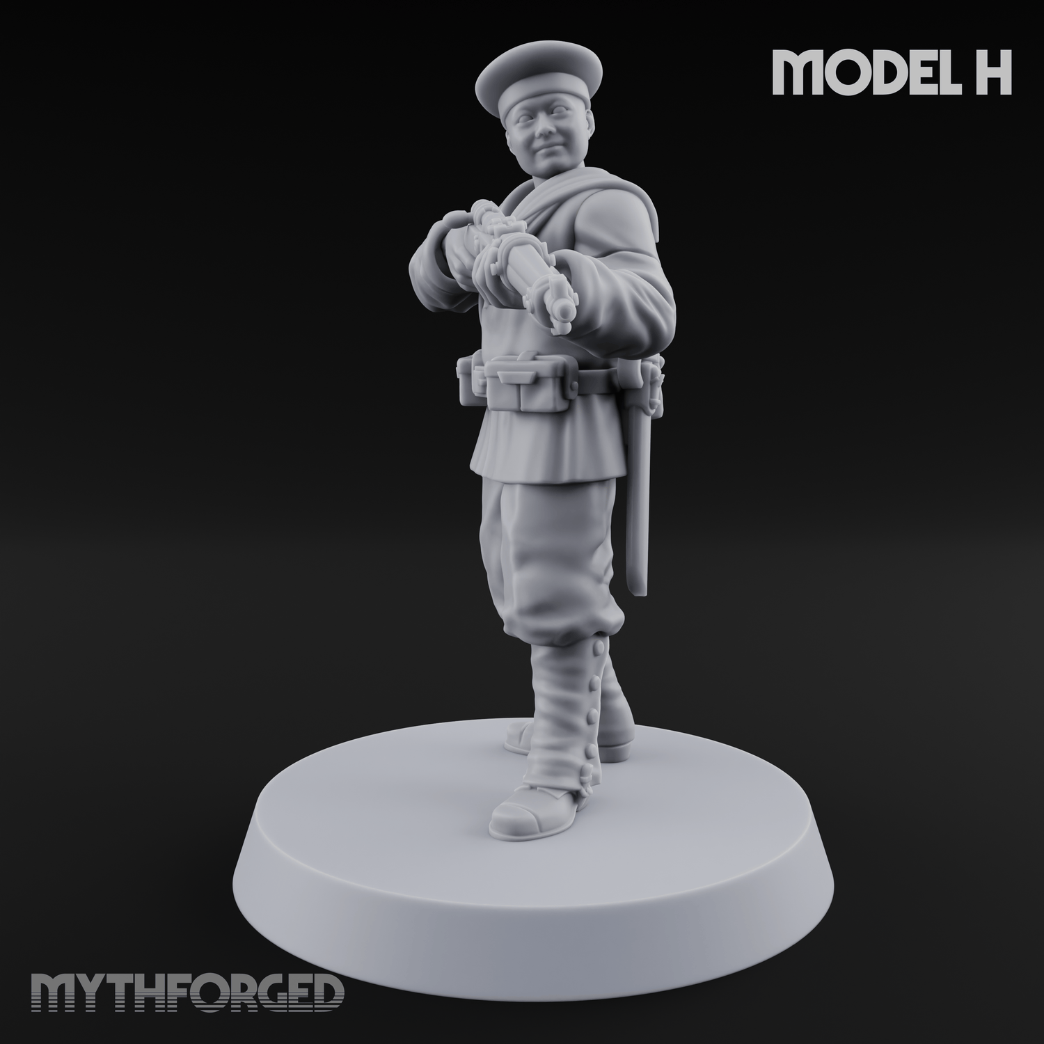 Weird War Japanese Aiming Riflemen H Miniature for Dungeons and Dragons, Pathfinder or other TTRPGs