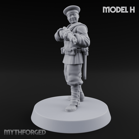Weird War Japanese Aiming Riflemen H Miniature for Dungeons and Dragons, Pathfinder or other TTRPGs