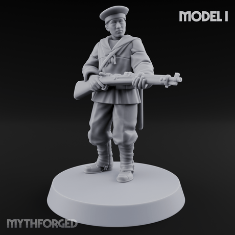 Weird War Japanese Aiming Riflemen Miniature for Dungeons and Dragons, Pathfinder or other TTRPGs