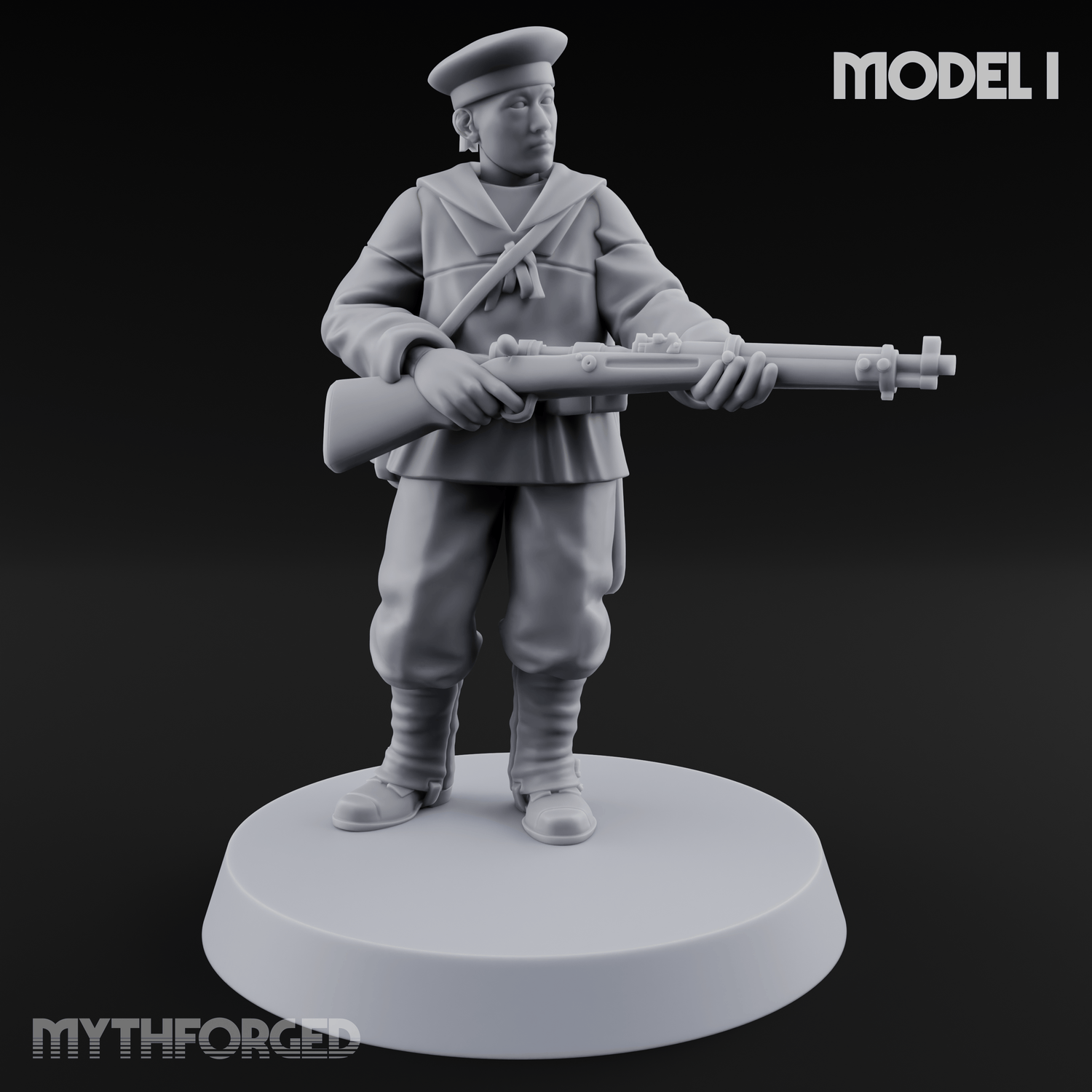 Weird War Japanese Aiming Riflemen Miniature for Dungeons and Dragons, Pathfinder or other TTRPGs