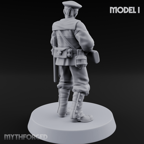 Weird War Japanese Aiming Riflemen I Miniature for Dungeons and Dragons, Pathfinder or other TTRPGs