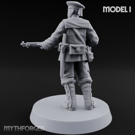 Weird War Japanese Aiming Riflemen I Miniature for Dungeons and Dragons, Pathfinder or other TTRPGs