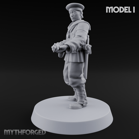 Weird War Japanese Aiming Riflemen I Miniature for Dungeons and Dragons, Pathfinder or other TTRPGs