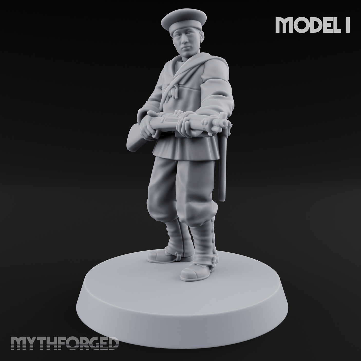 Weird War Japanese Aiming Riflemen I Miniature for Dungeons and Dragons, Pathfinder or other TTRPGs