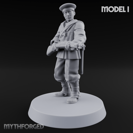 Weird War Japanese Aiming Riflemen I Miniature for Dungeons and Dragons, Pathfinder or other TTRPGs
