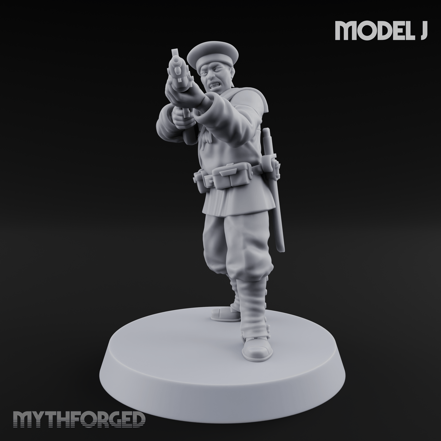 Weird War Japanese Aiming Riflemen Miniature for Dungeons and Dragons, Pathfinder or other TTRPGs