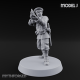 Weird War Japanese Aiming Riflemen Miniature for Dungeons and Dragons, Pathfinder or other TTRPGs