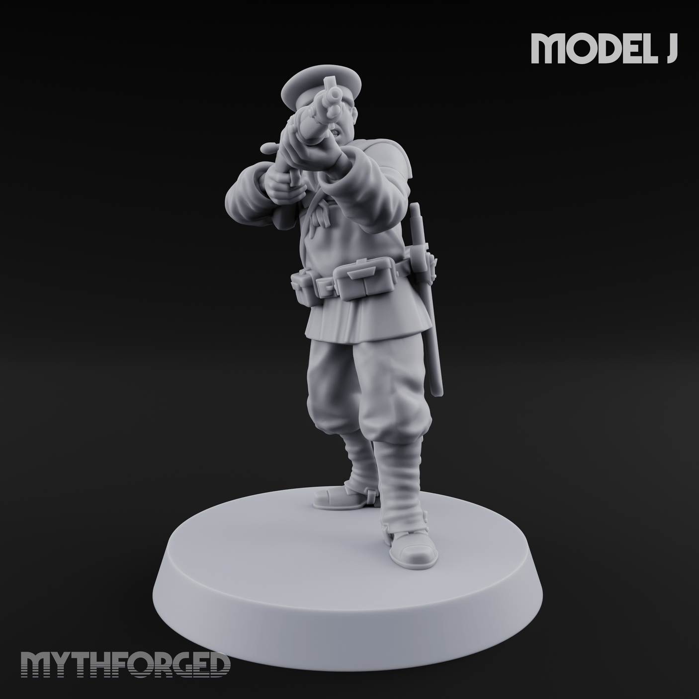 Weird War Japanese Aiming Riflemen Miniature for Dungeons and Dragons, Pathfinder or other TTRPGs