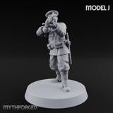 Weird War Japanese Aiming Riflemen J Miniature for Dungeons and Dragons, Pathfinder or other TTRPGs