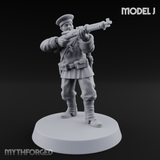 Weird War Japanese Aiming Riflemen J Miniature for Dungeons and Dragons, Pathfinder or other TTRPGs