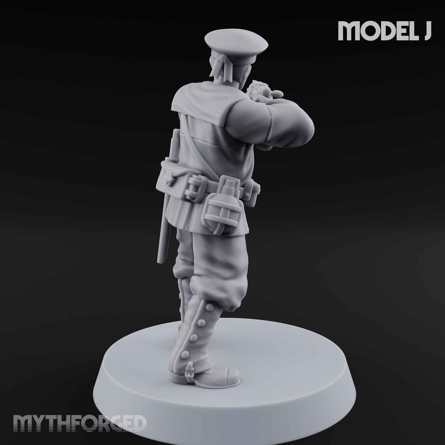 Weird War Japanese Aiming Riflemen J Miniature for Dungeons and Dragons, Pathfinder or other TTRPGs
