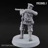 Weird War Japanese Aiming Riflemen J Miniature for Dungeons and Dragons, Pathfinder or other TTRPGs