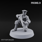 Weird War Japanese Scary SMG Gunners Miniature for Dungeons and Dragons, Pathfinder or other TTRPGs