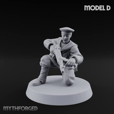 Weird War Japanese Scary SMG Gunners Miniature for Dungeons and Dragons, Pathfinder or other TTRPGs