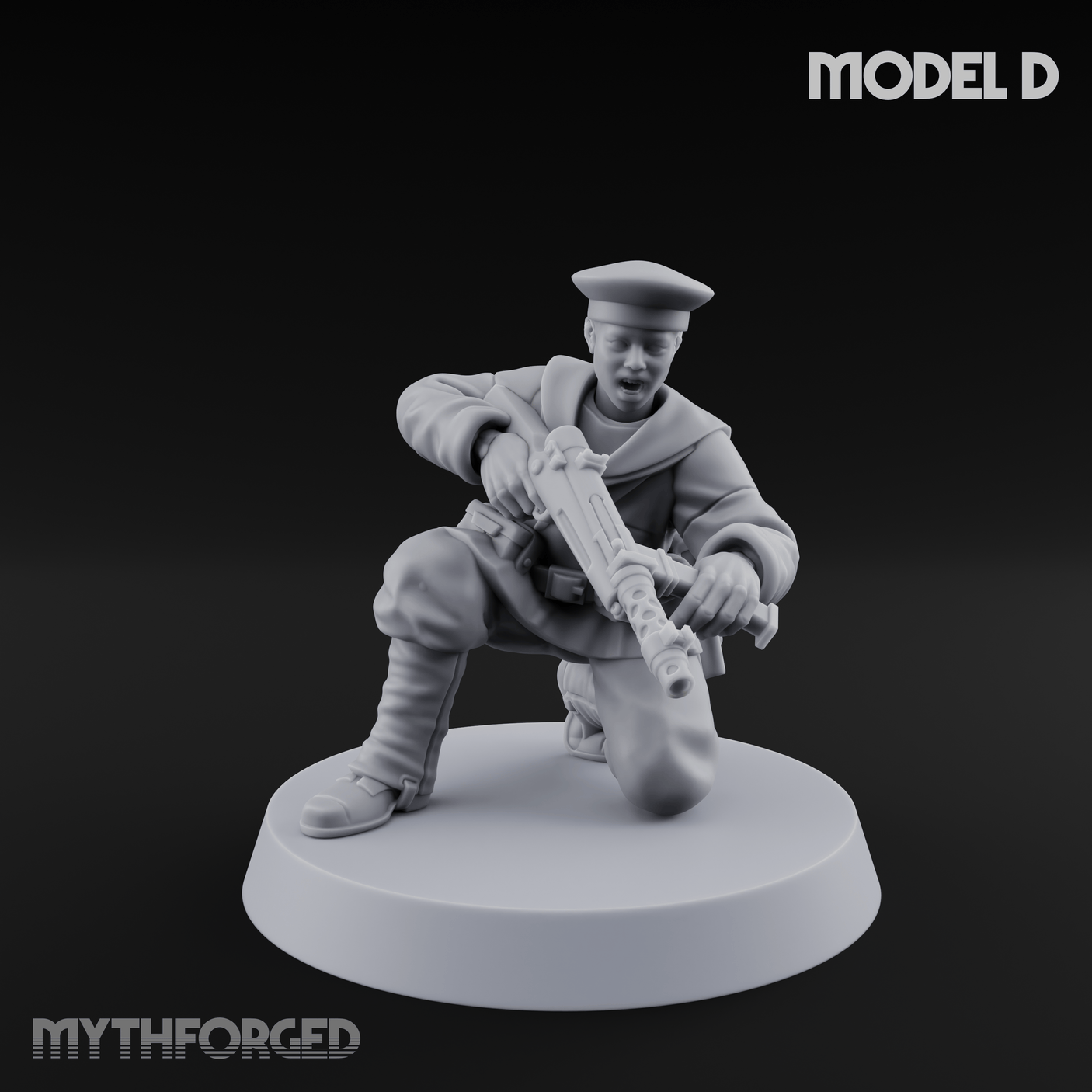 Weird War Japanese Scary SMG Gunners Miniature for Dungeons and Dragons, Pathfinder or other TTRPGs
