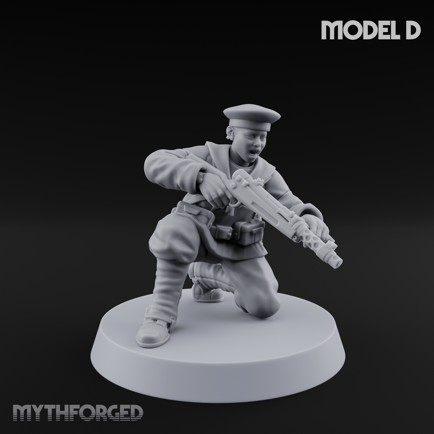 Weird War Japanese Scary SMG Gunners D Miniature for Dungeons and Dragons, Pathfinder or other TTRPGs