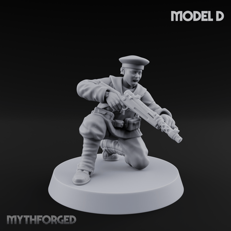 Weird War Japanese Scary SMG Gunners D Miniature for Dungeons and Dragons, Pathfinder or other TTRPGs