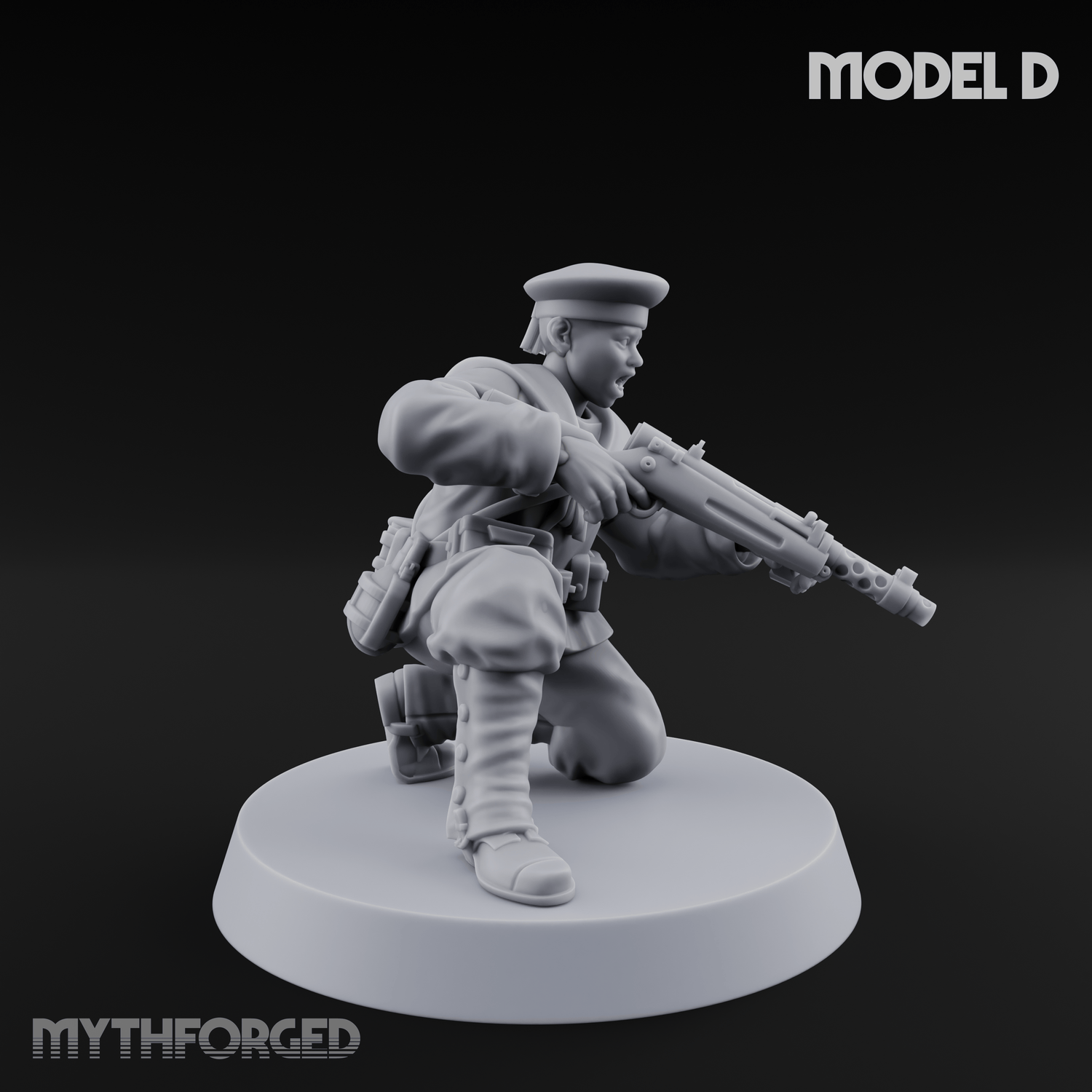 Weird War Japanese Scary SMG Gunners D Miniature for Dungeons and Dragons, Pathfinder or other TTRPGs