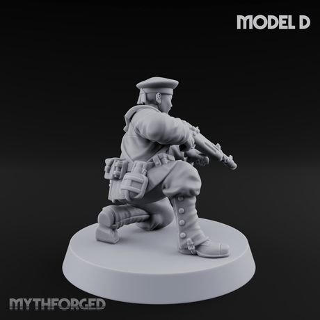 Weird War Japanese Scary SMG Gunners D Miniature for Dungeons and Dragons, Pathfinder or other TTRPGs
