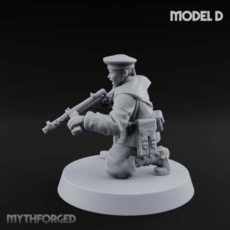 Weird War Japanese Scary SMG Gunners D Miniature for Dungeons and Dragons, Pathfinder or other TTRPGs