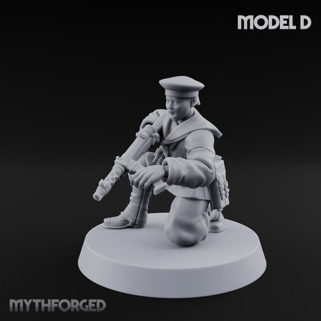 Weird War Japanese Scary SMG Gunners D Miniature for Dungeons and Dragons, Pathfinder or other TTRPGs