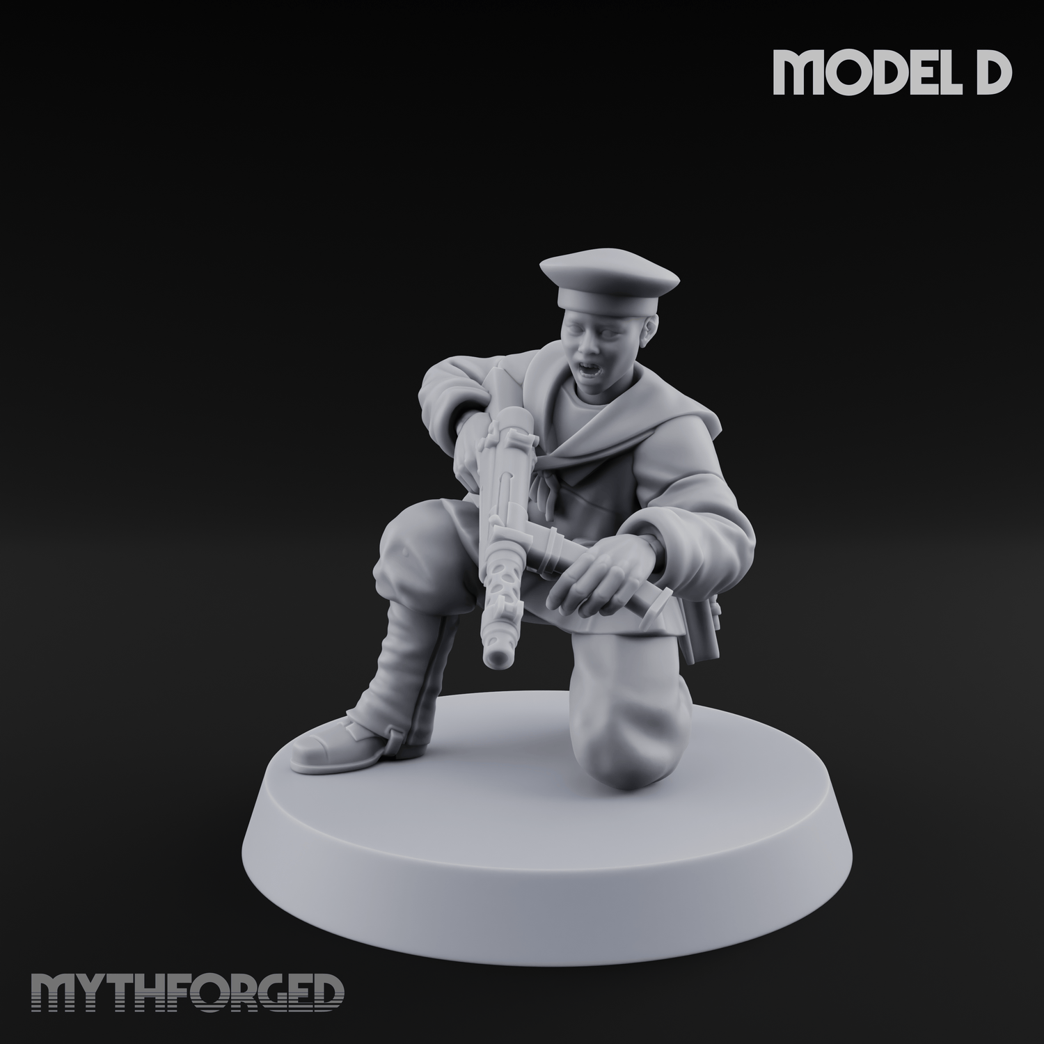 Weird War Japanese Scary SMG Gunners D Miniature for Dungeons and Dragons, Pathfinder or other TTRPGs