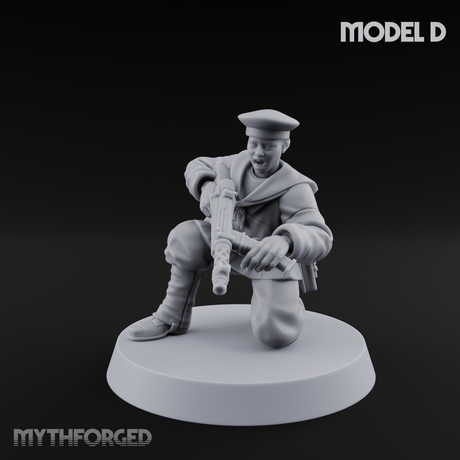 Weird War Japanese Scary SMG Gunners D Miniature for Dungeons and Dragons, Pathfinder or other TTRPGs