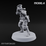 Weird War Japanese Scary SMG Gunners Miniature for Dungeons and Dragons, Pathfinder or other TTRPGs