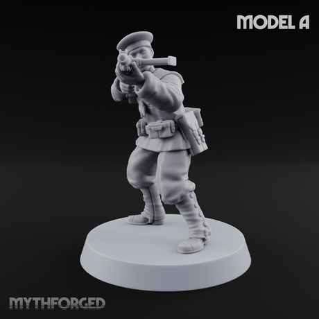 Weird War Japanese Scary SMG Gunners A Miniature for Dungeons and Dragons, Pathfinder or other TTRPGs