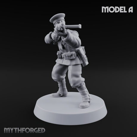 Weird War Japanese Scary SMG Gunners A Miniature for Dungeons and Dragons, Pathfinder or other TTRPGs