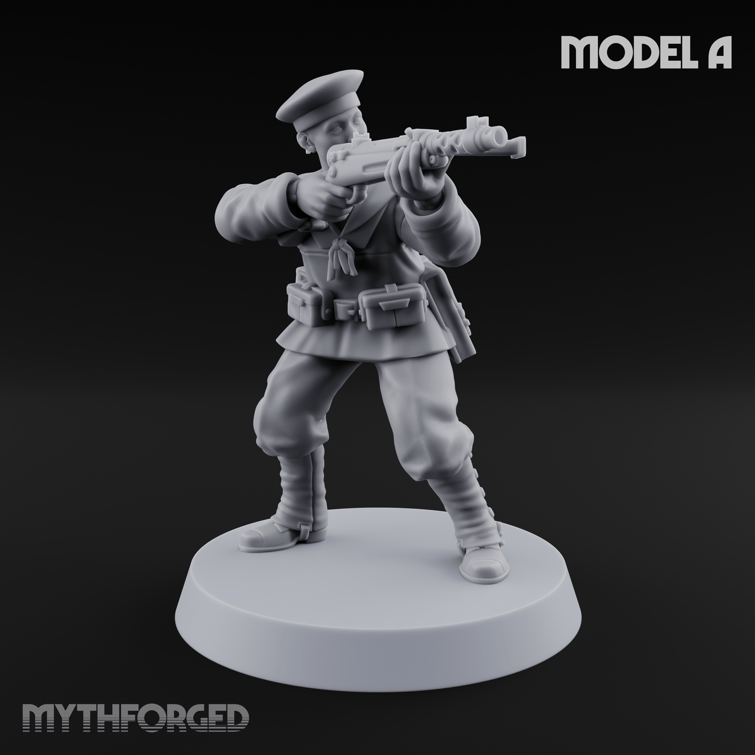 Weird War Japanese Scary SMG Gunners Miniature for Dungeons and Dragons, Pathfinder or other TTRPGs