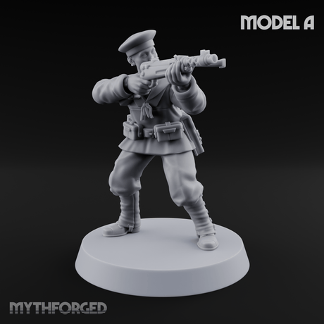 Weird War Japanese Scary SMG Gunners Miniature for Dungeons and Dragons, Pathfinder or other TTRPGs