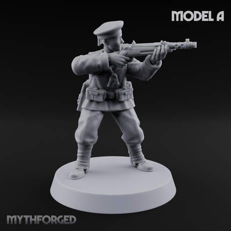 Weird War Japanese Scary SMG Gunners A Miniature for Dungeons and Dragons, Pathfinder or other TTRPGs