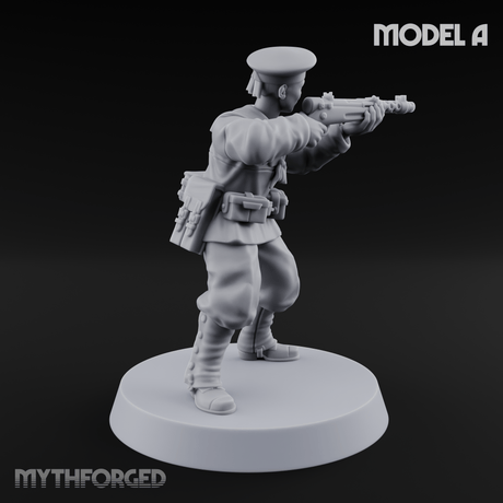 Weird War Japanese Scary SMG Gunners A Miniature for Dungeons and Dragons, Pathfinder or other TTRPGs