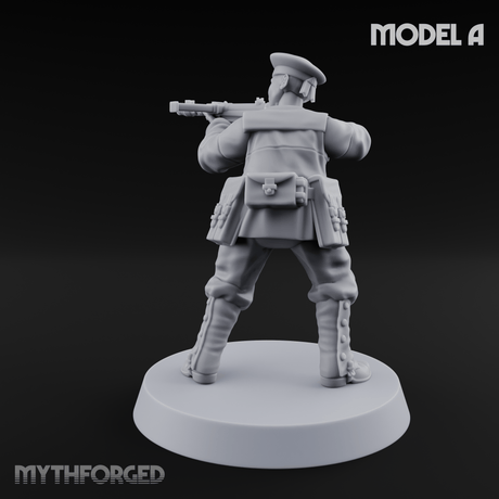 Weird War Japanese Scary SMG Gunners A Miniature for Dungeons and Dragons, Pathfinder or other TTRPGs