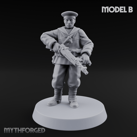 Weird War Japanese Scary SMG Gunners B Miniature for Dungeons and Dragons, Pathfinder or other TTRPGs