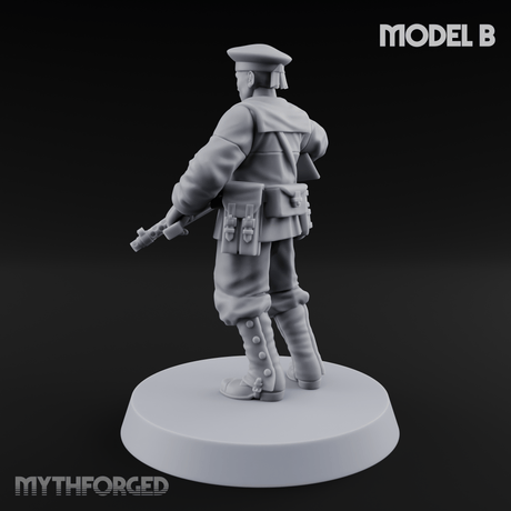 Weird War Japanese Scary SMG Gunners B Miniature for Dungeons and Dragons, Pathfinder or other TTRPGs