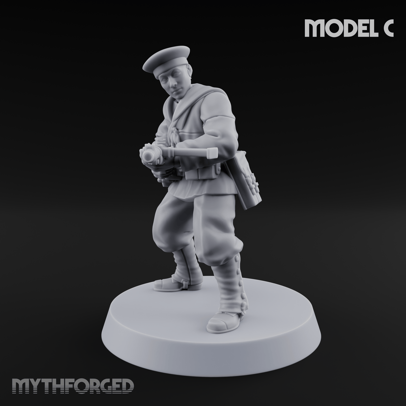 Weird War Japanese Scary SMG Gunners Miniature for Dungeons and Dragons, Pathfinder or other TTRPGs