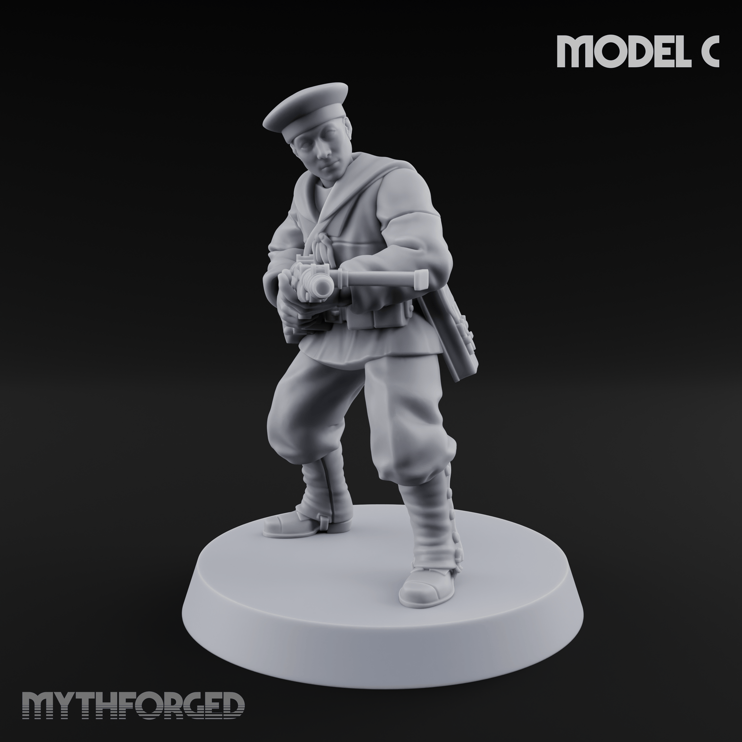 Weird War Japanese Scary SMG Gunners Miniature for Dungeons and Dragons, Pathfinder or other TTRPGs
