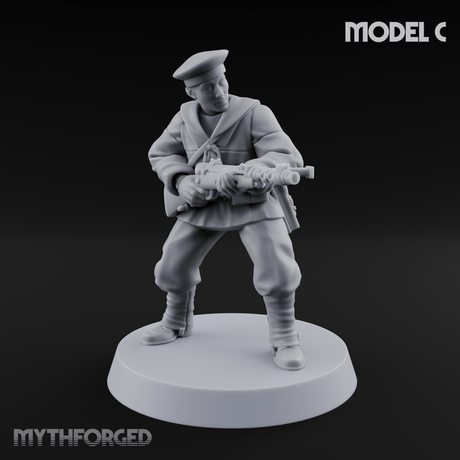Weird War Japanese Scary SMG Gunners Miniature for Dungeons and Dragons, Pathfinder or other TTRPGs